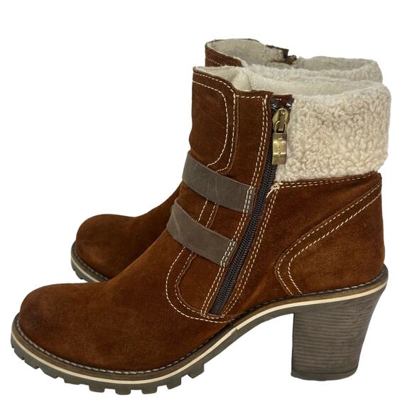 Tamaris Stacked Heel Fleece lined Suede Waterproof Winter Boots - Picture 3 of 13